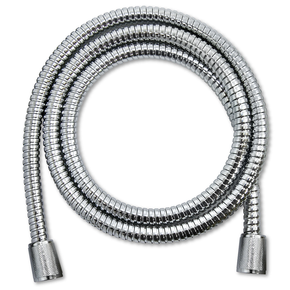 96" stainless steel shower hose with silicone liner - chrome finish