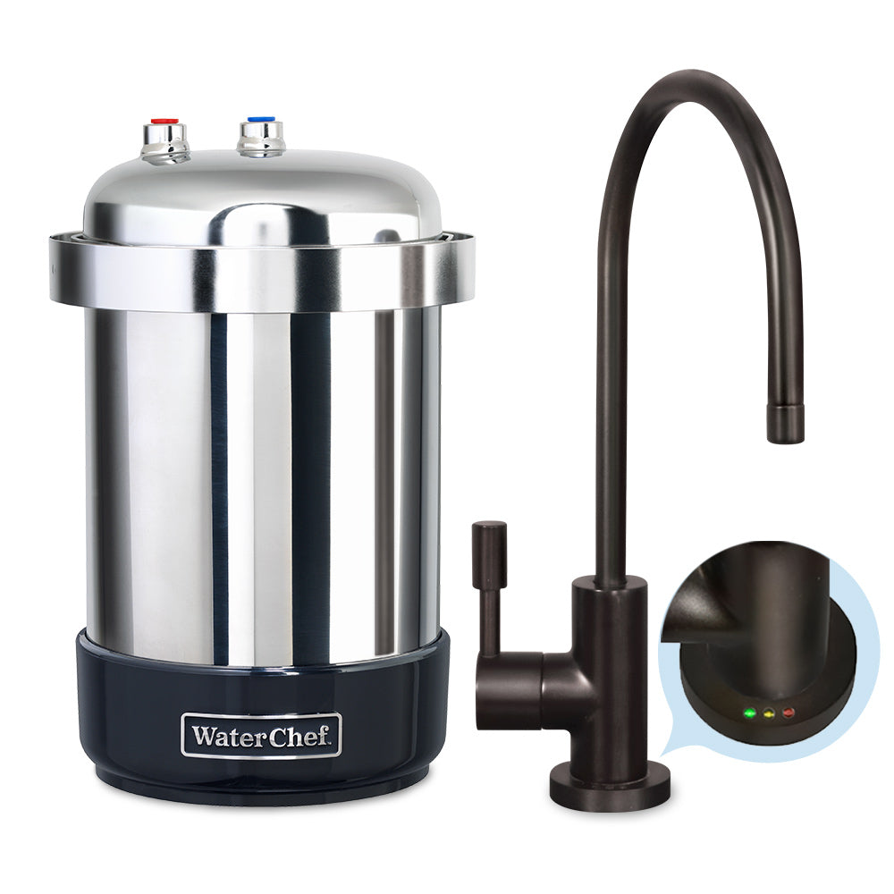 WaterChef U9000 Premium Under-Sink Water Filtration System with Intelligent Monitor (Oil Rubbed Bronze Designer FAUCET)