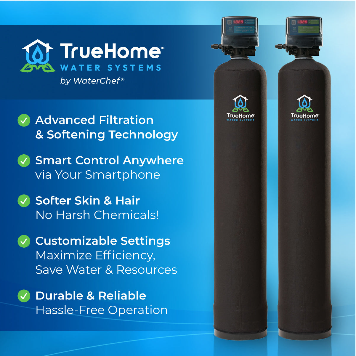 Filter Rite Softner Controller TrueHome™ ECO-SMART Carbon Filter & Water Softener Combo