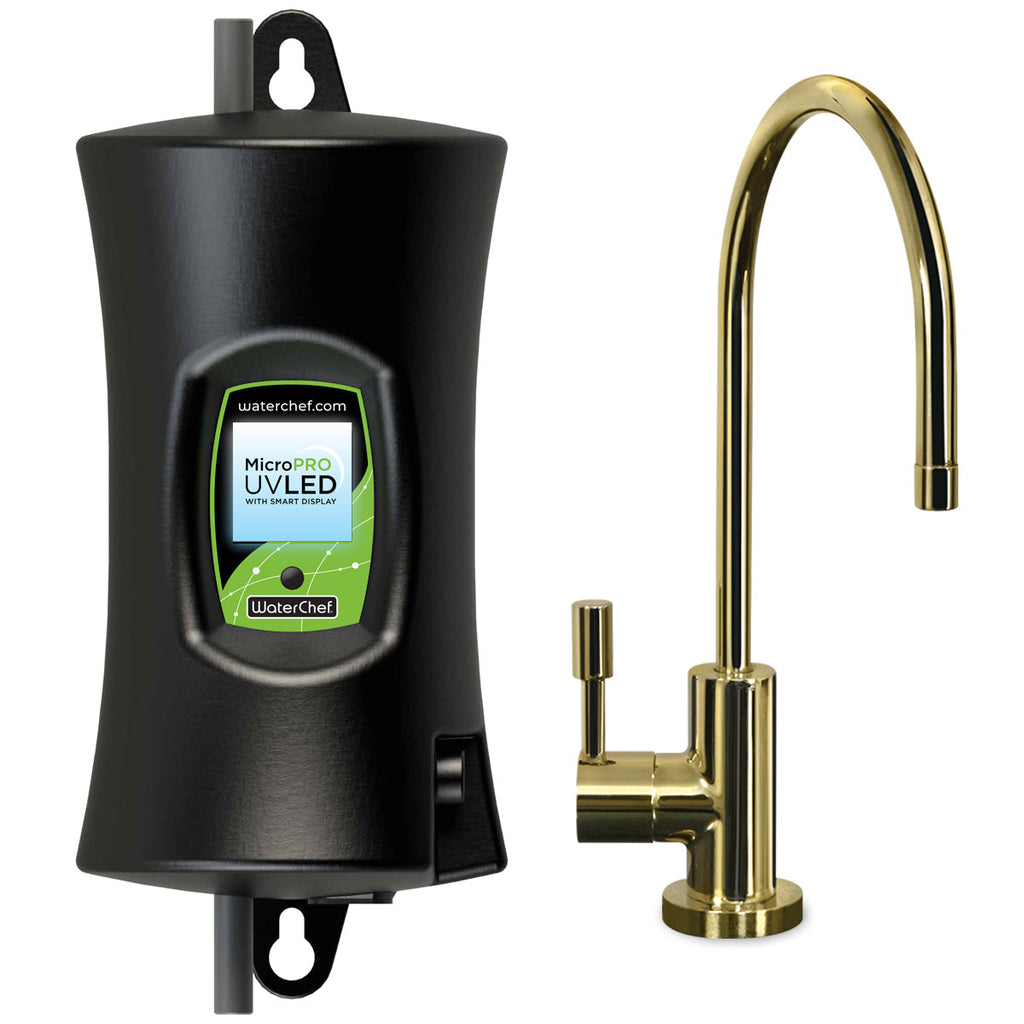 MicroPRO UV LED Under-Sink Water Purifier System with Polished Brass Faucet