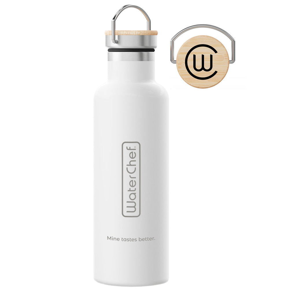 insulated stainless steel bottle, white